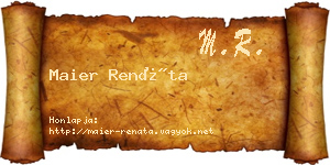 Maier Renáta névjegykártya