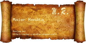 Maier Renáta névjegykártya